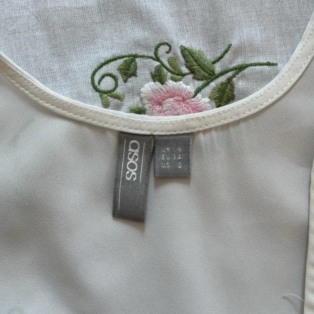 ASOS Semi-Sheer White Sleeveless Top size 2 - Image 2