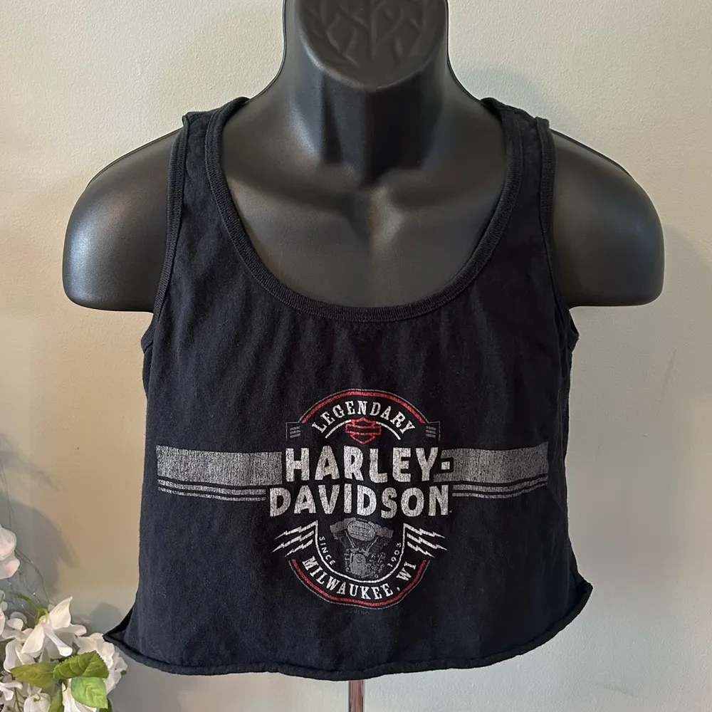 Harley Davidson EastGate Cincinnati Ohio Tank Top Crop Top Black Small - Image 2