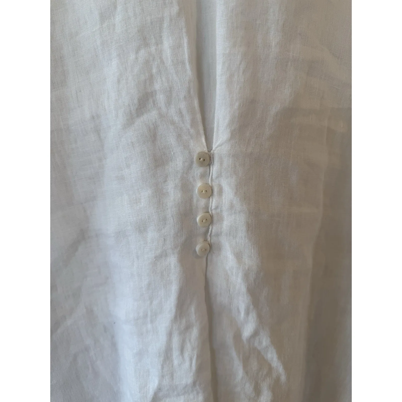 J.JILL Love Linen White Button Down Long Sleeve shirt Top Embroidered Lace Sz L Size L - Image 7
