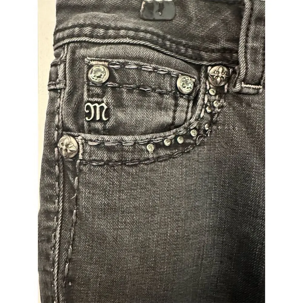 Miss Me Women's Black Sequin Pocket Skinny Jeans Size 27 - Image 3