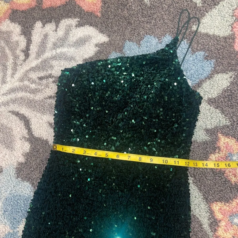 MIDNIGHT DOLL - Dillard’s Sequin One Shoulder Back Detail Long Dress Size 3 - Image 6