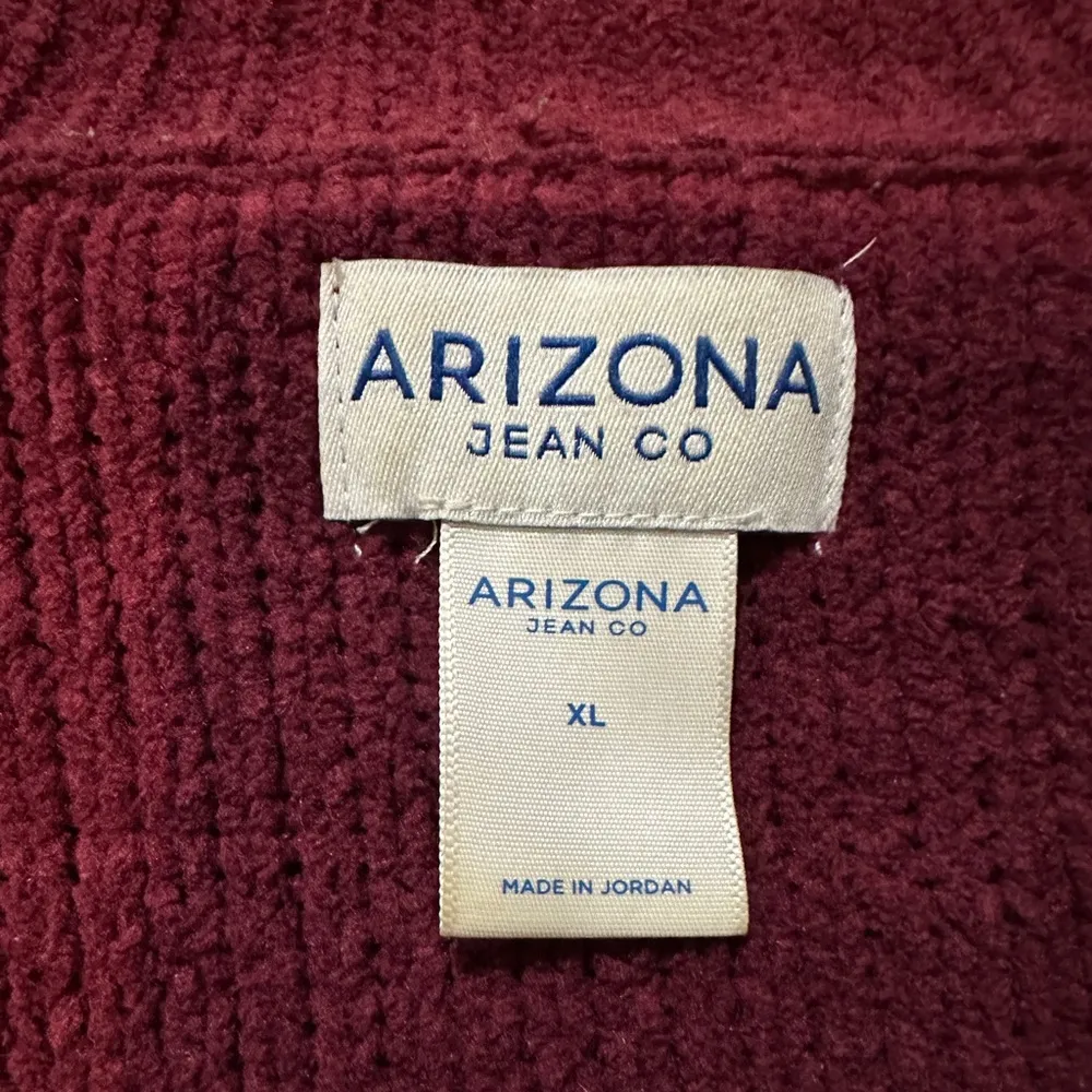 Arizona Jean Co Burgundy Red Loose Cable Knit Vneck Soft Sweater X Large - Image 14