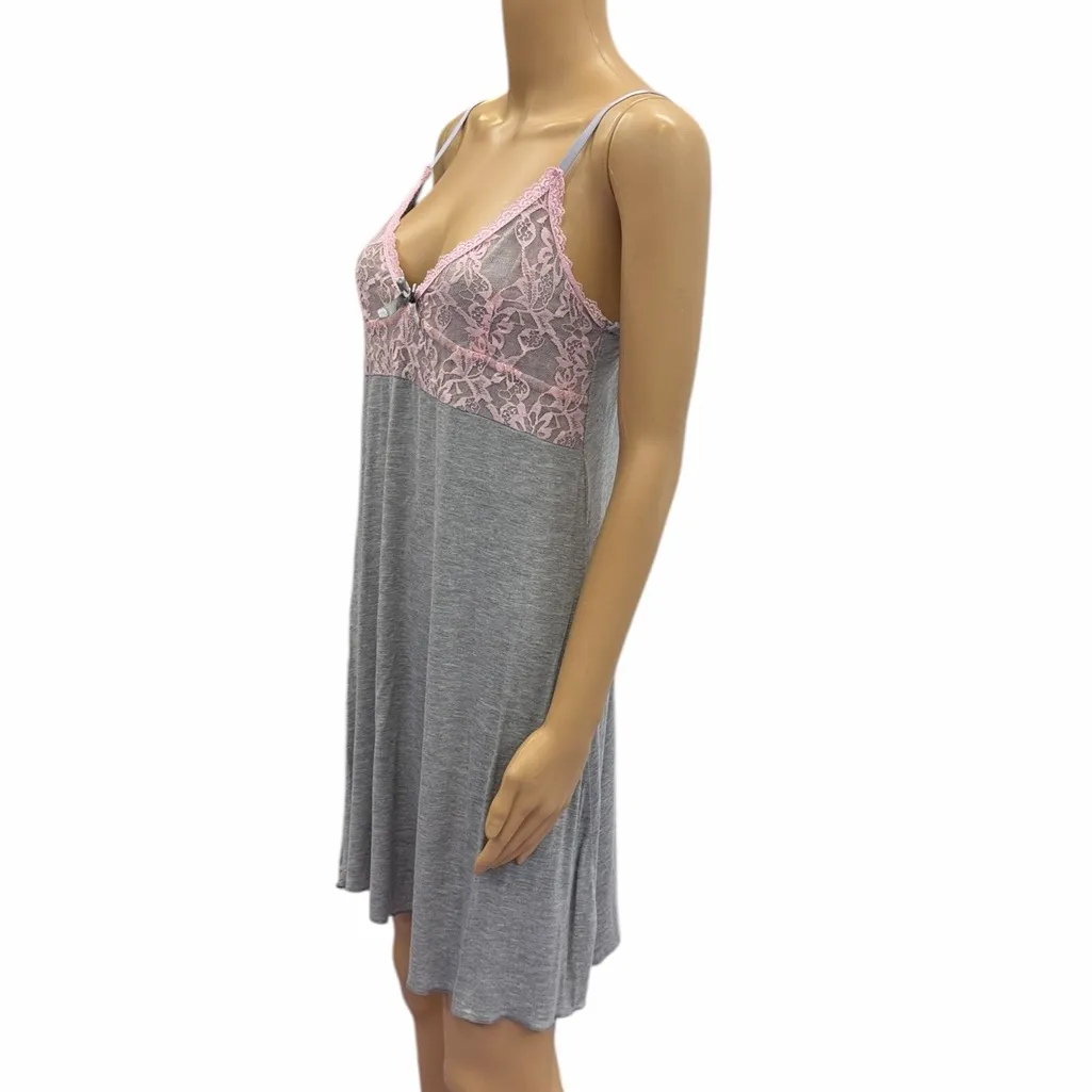 Y2K Vintage Daisy Fuentes Gray and Pink Nightgown Womens Medium - Image 6