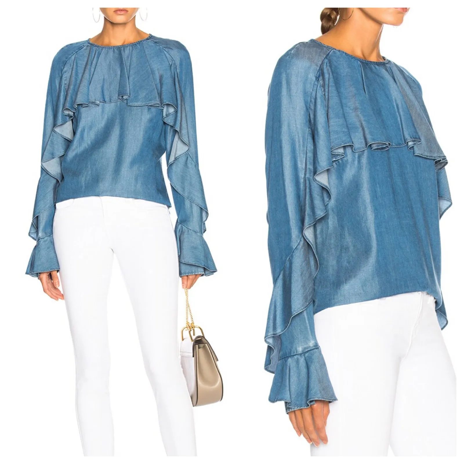 Veronica Beard  Mia Chambray Blouse - Image 2