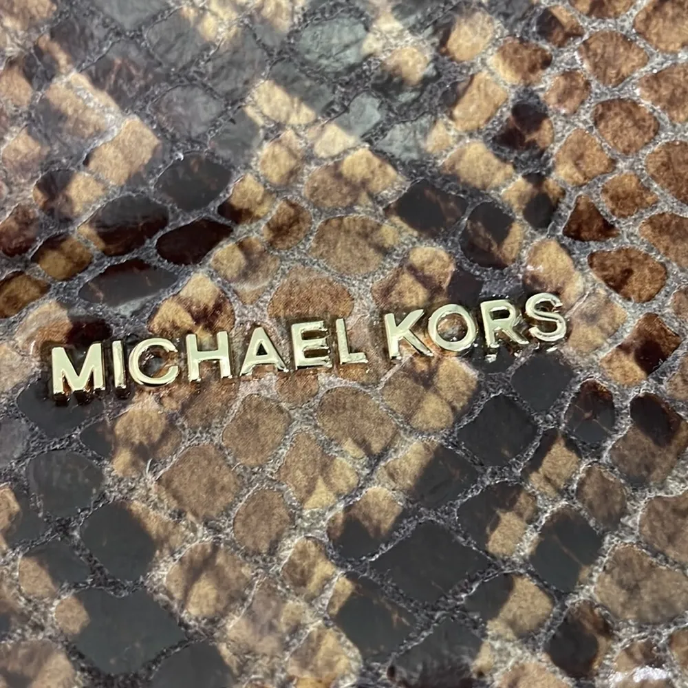 Michael Kors Embossed Leather Crossbody Bag‎ Brown Python Snakeskin - Image 13