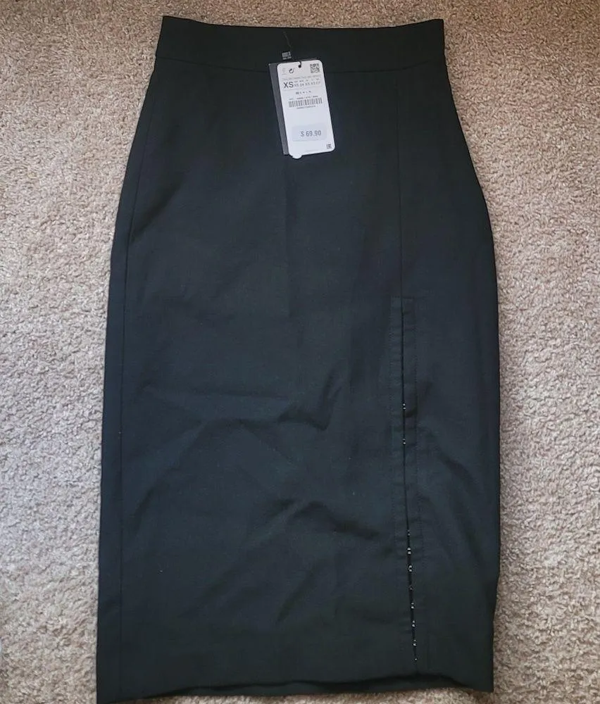 NWT! Zara Black Midi Pencil Skirt XS - Image 8