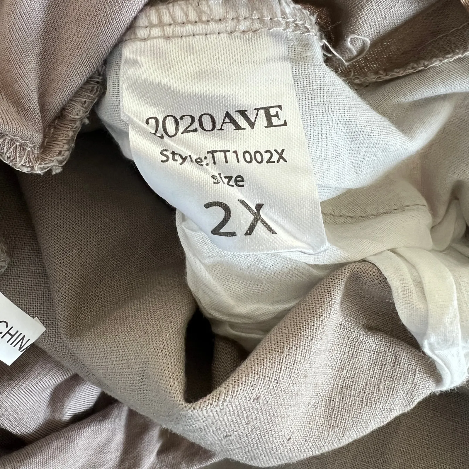 NEW POPLOOKS Linen Wide Leg Pants Tan Plus Sz 2X Hi Rise Comfy Fold Over Waist Brown - Image 6