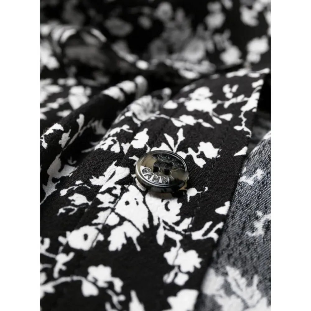 💕GANNI💕 Printed Crepe Layer Midi Dress ~ Viscose Black Floral Print 36 EU - Image 9