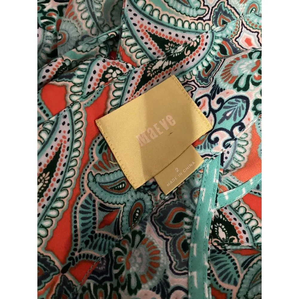 Maeve Canyon Creek Mint Green Sleeveless Paisley Pleated Maxi Dress - Image 10