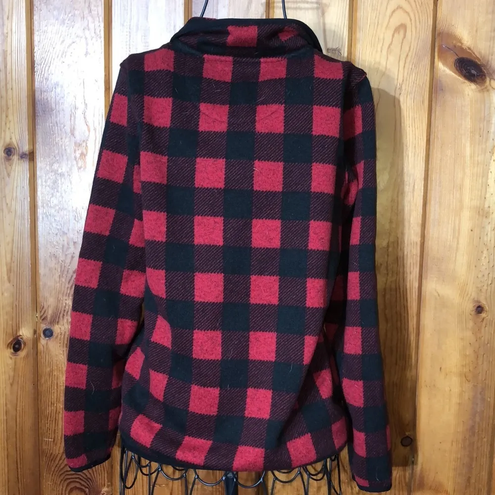 LLBean Buffalo Check Pullover plaid print size XS Christmas holiday swea… - Image 5