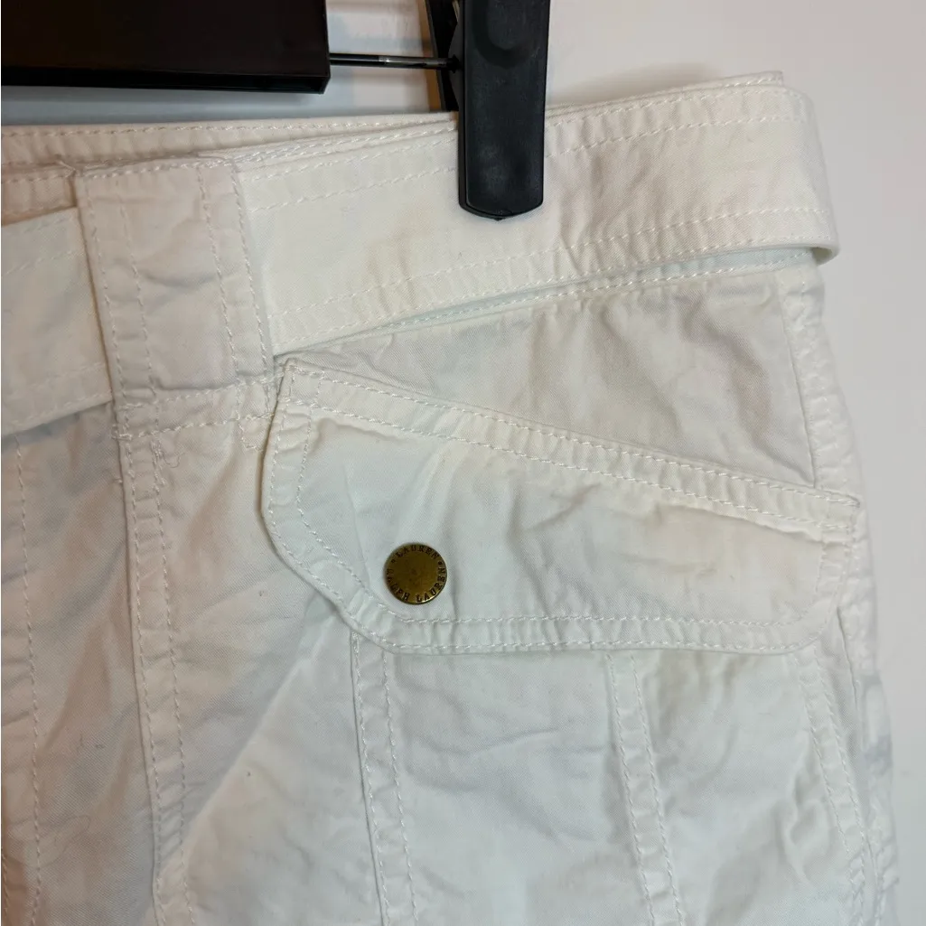Lauren Ralph Lauren White Belted Cuffed Shorts - Image 7