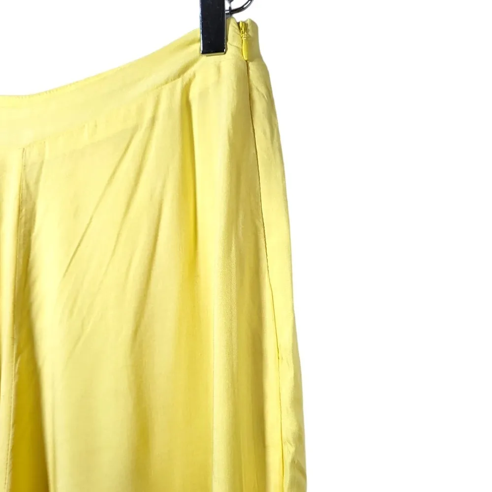 Showpo. x Anthropologie Narissa Side Splits High Waisted Wide Leg Pants in Lemon Yellow Size 4 - Image 11