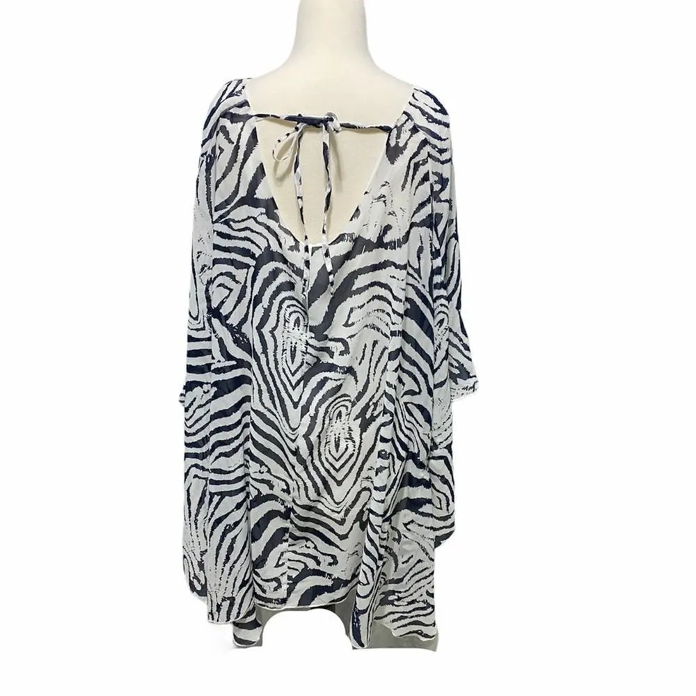 Simply‎ Noelle Wild At Heart Zebra Blouse Blue XXL - Image 2