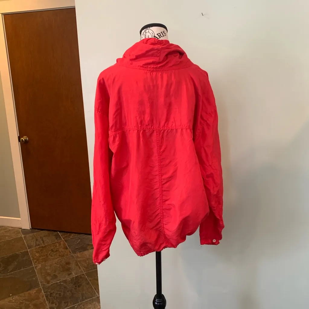 Vintage 80s Red Lightweight Anorak Windbreaker/Top Approx. Women’s Large or XL - Image 6