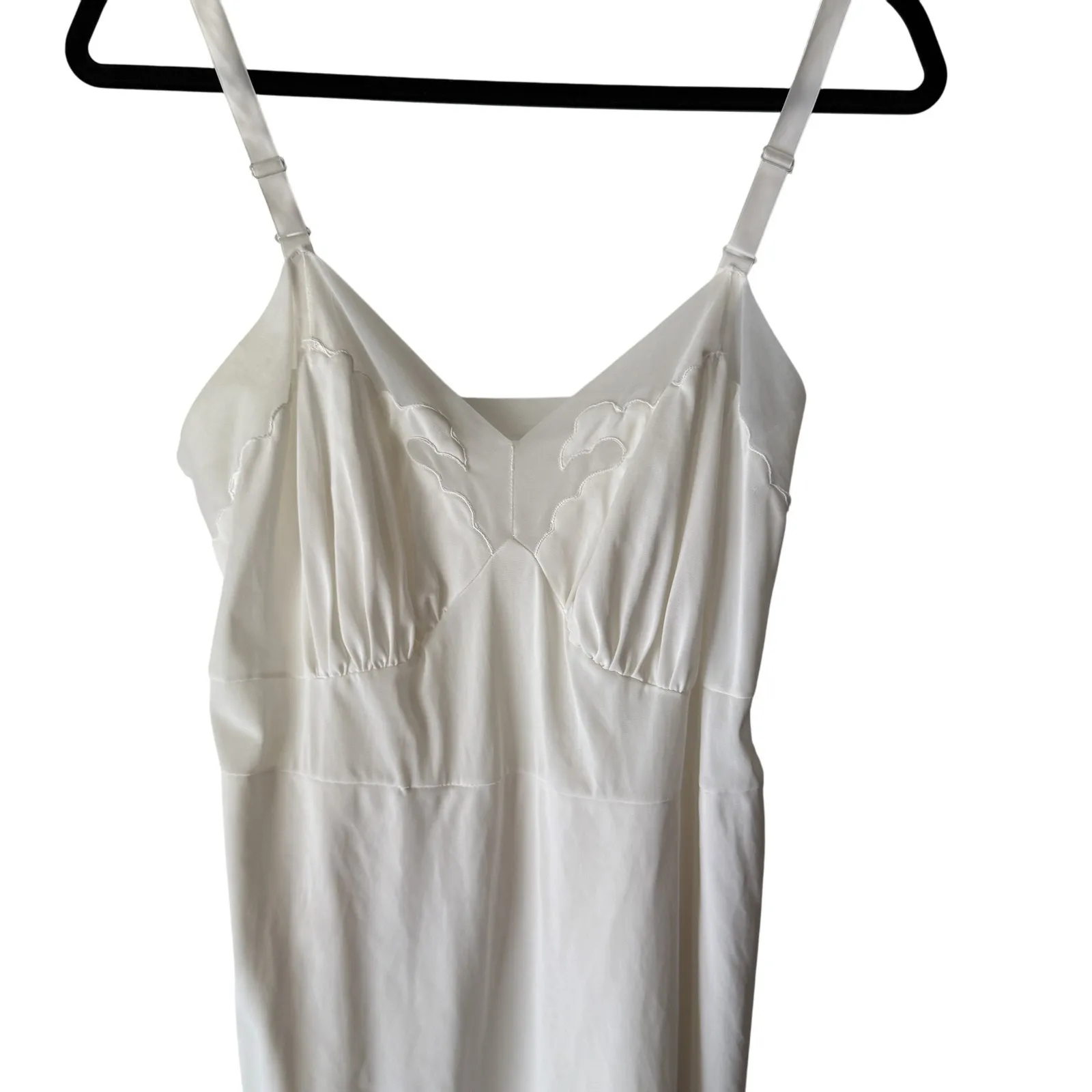 Vintage Vanity Fair Nightgown Swan Large White Slip Dress Lingerie‎ Satin 90s - Image 2