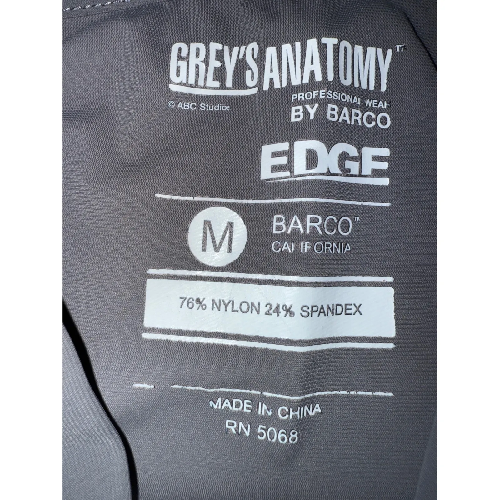 Grey's Anatomy Edge Women's V Neck Scrub Top Short Sleeve Zip‎ Pockets Size M - Image 9