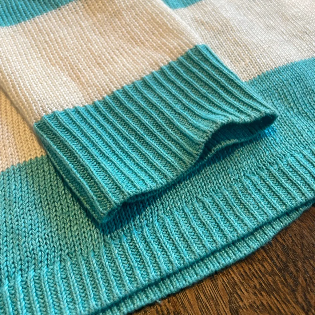 Talbots Linen Open Front Stripe Cardigan - MP (medium petite) - Image 4