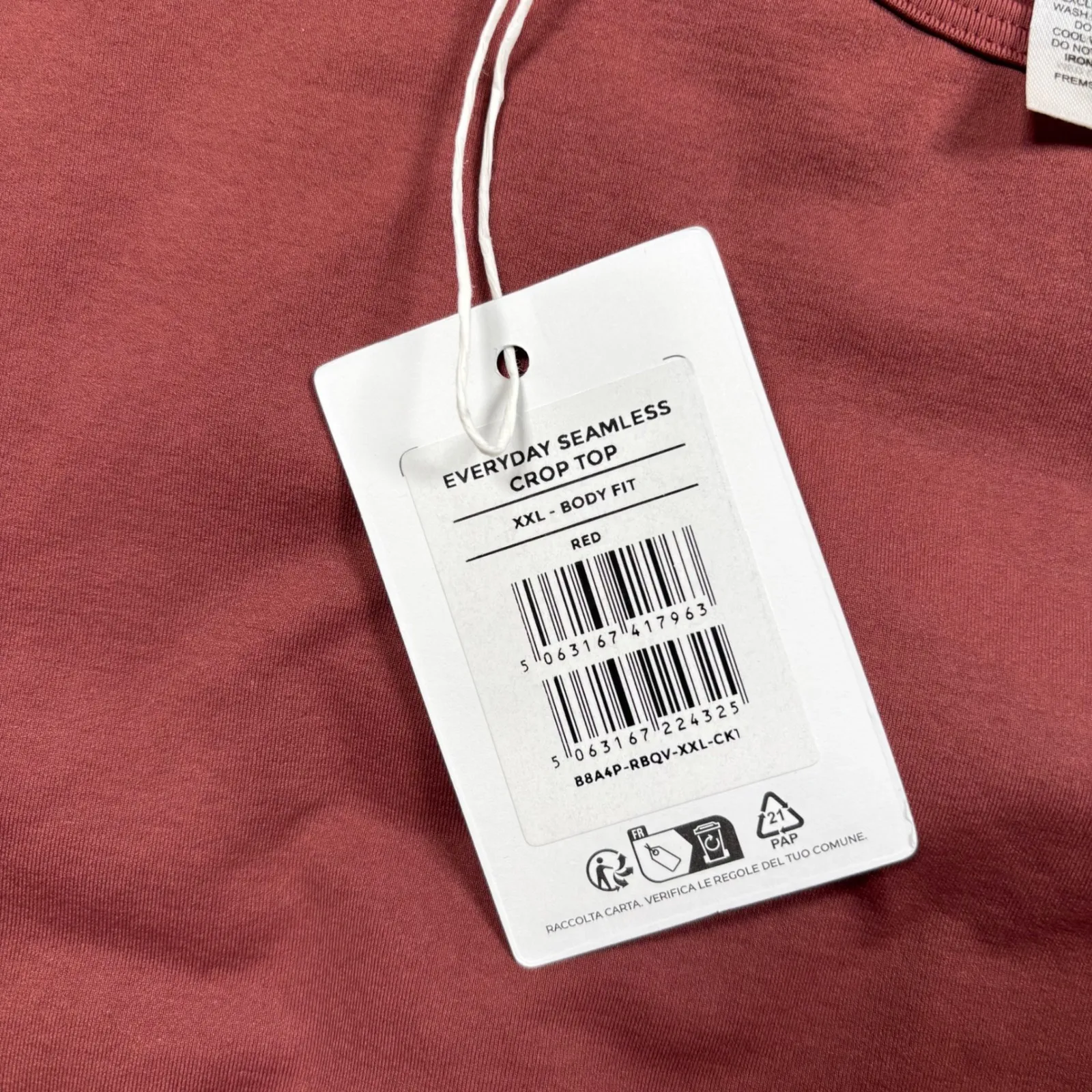 Gymshark Everyday Seamless Crop Top Red Size XXL Body Fit Athletic Workout - Image 4