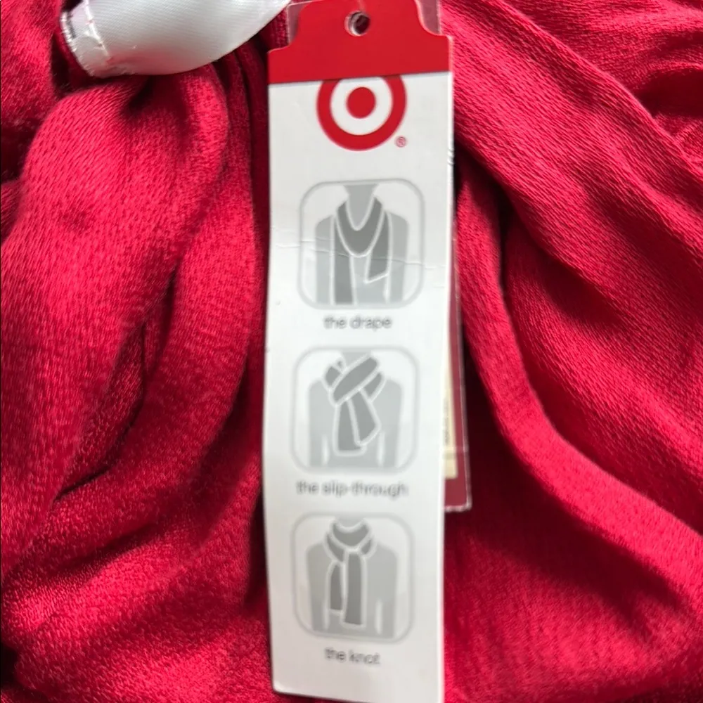 Merona Red Scarf Elegant Lightweight Wrap - Image 6