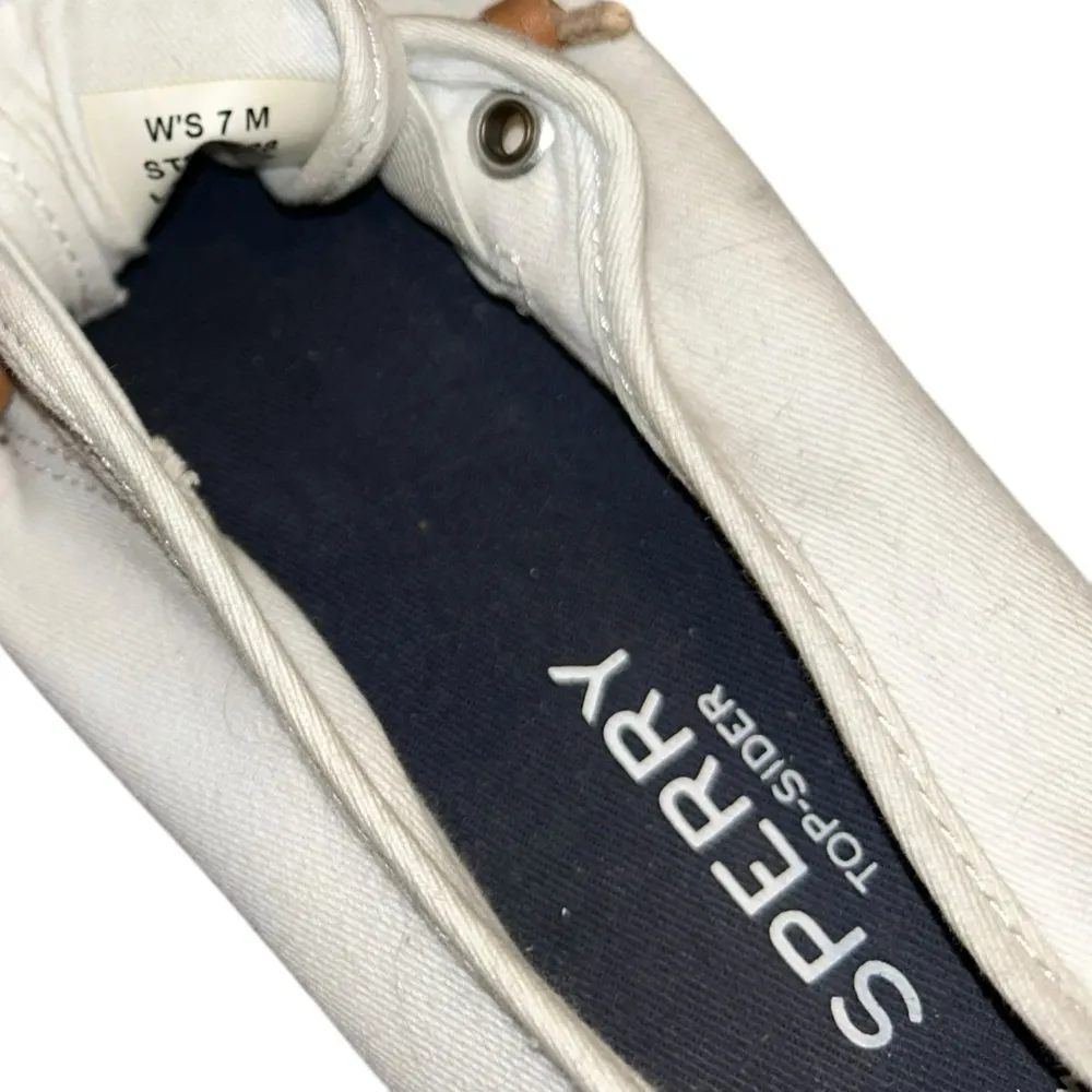 White Sperry Sneakers Shoes Preppy Style Slide On Top-Slider Women’s Size 7M Fit - Image 3