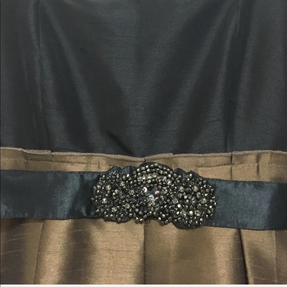 Wrapper embellished metallic skirt formal party cocktail dress size 6 - Image 4