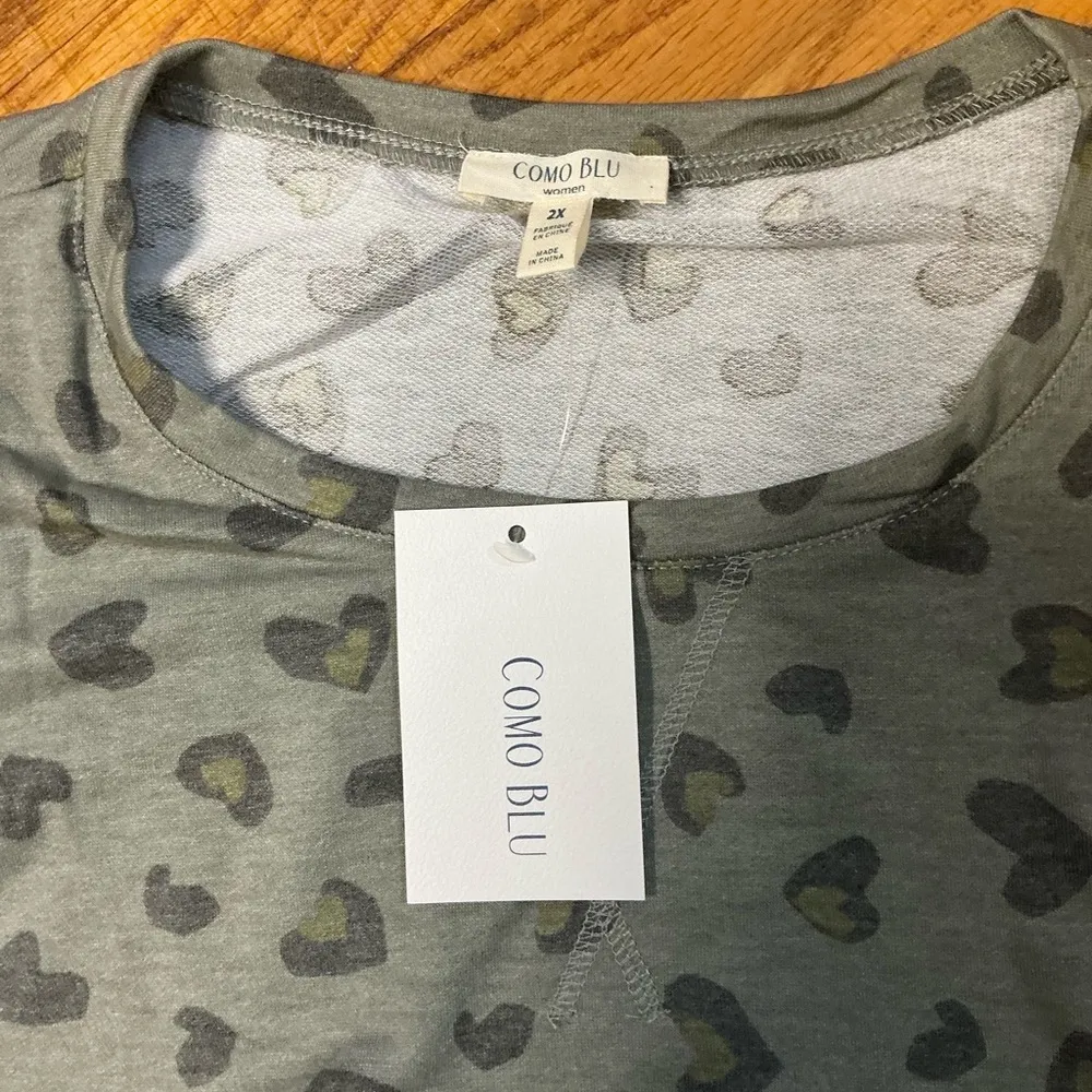 COMO BLU WOMENS SET PJ JOGGERS Green Size 2X - Image 2