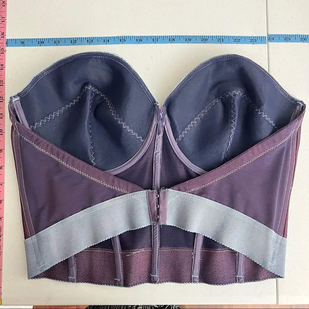 Marjorie (44D) American VINTAGE 70s Violet Purple and Lilac Hand Dyed Bustier A Size undefined - Image 5