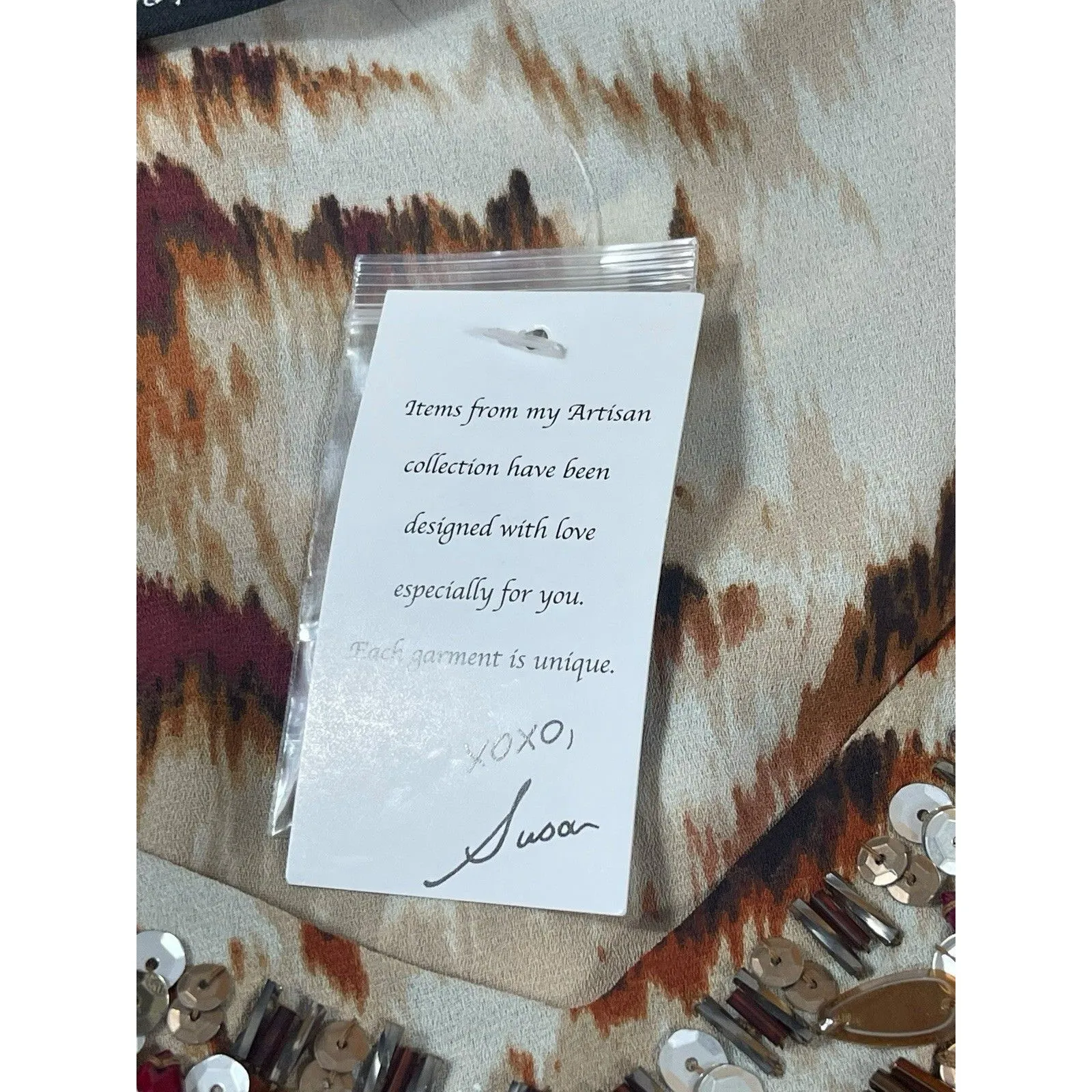 Susan Graver Artisan Women’s 28W Beaded V-neck Sheer Tunic Long Sleeve Top NWT - Image 9