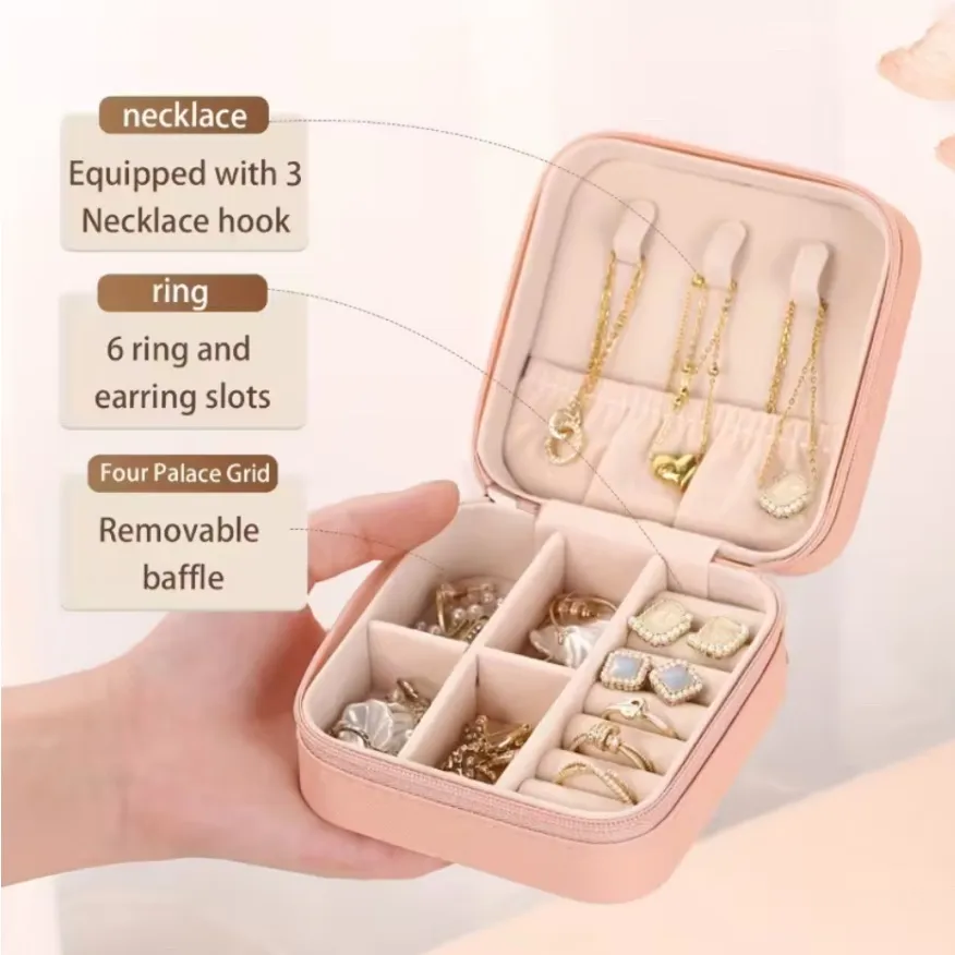 Chic Pink Jewelry Storage Case - Image 5