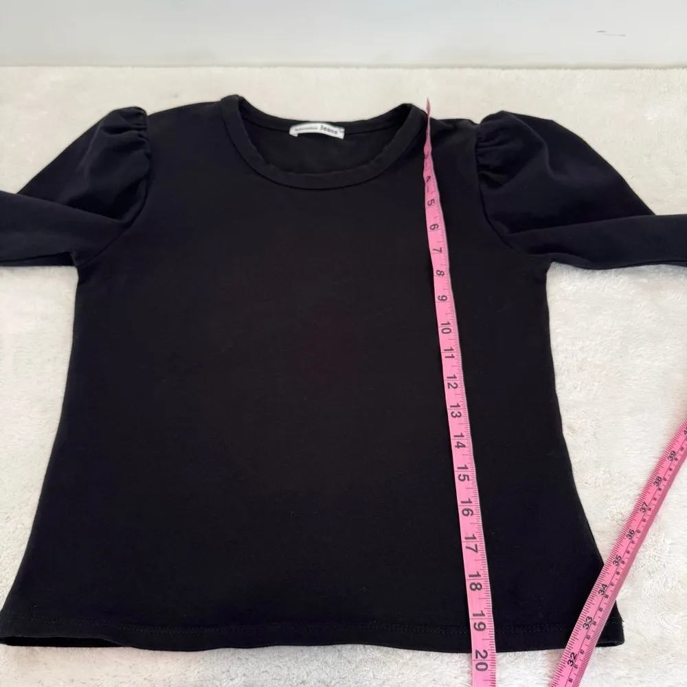 Reformation Jeans Black Puff Sleeve Tee size M - Image 6