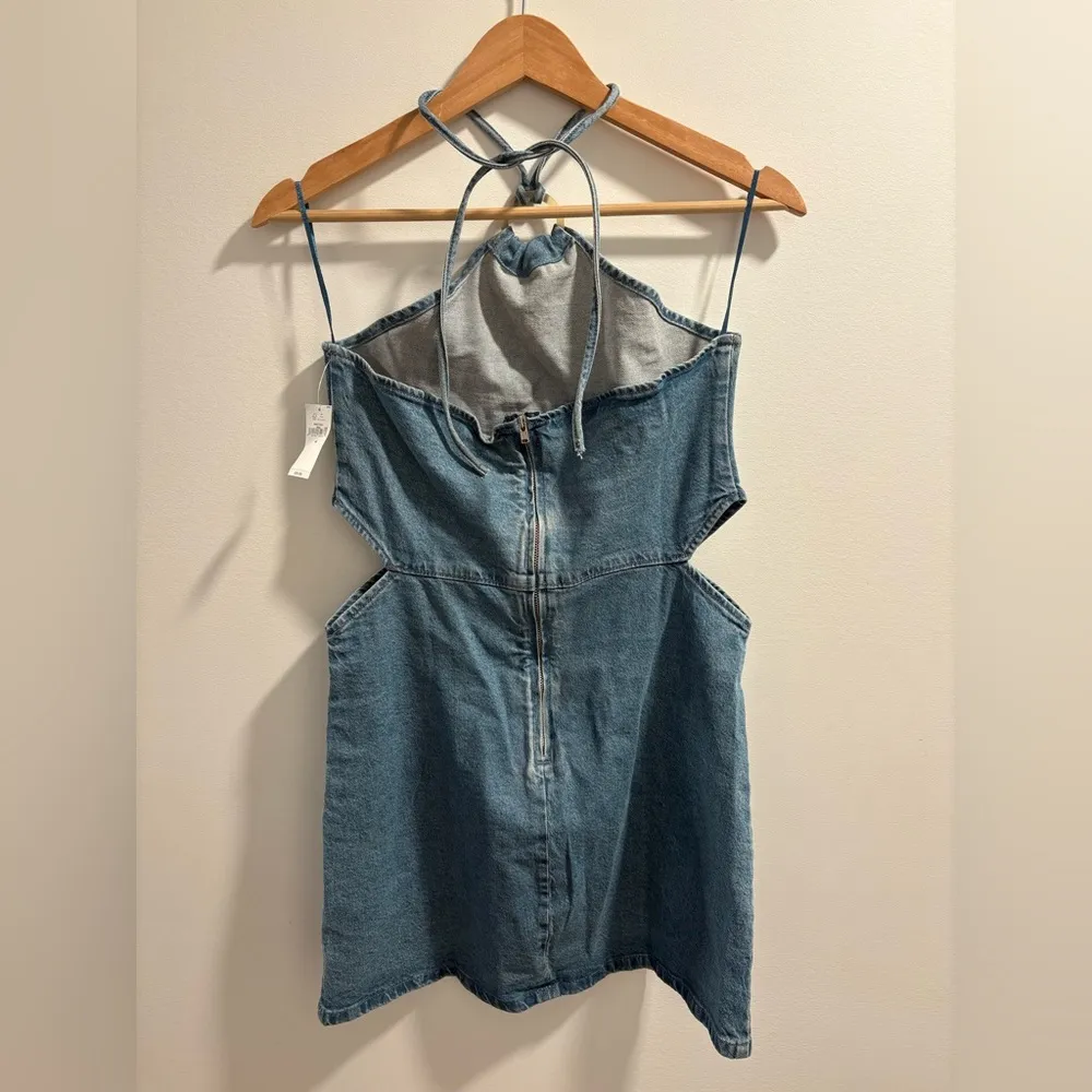 NWT Gap Denim Cutout Halter Mini Dress - Image 5