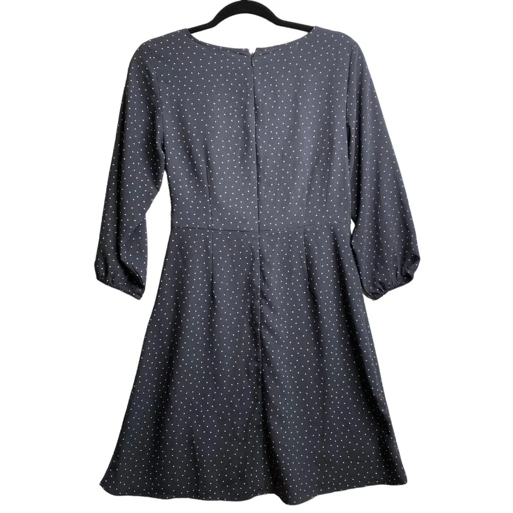 Loft Grey And White Polka Dot Wrap‎ Dress size 2 Business Church Office Casual - Image 7