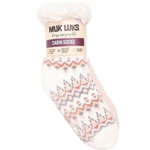 Muk Luks Fuzzy Chenille Plush Cabin Socks, 2 Pack, Size S / M, New with Tag Pink - Image 2