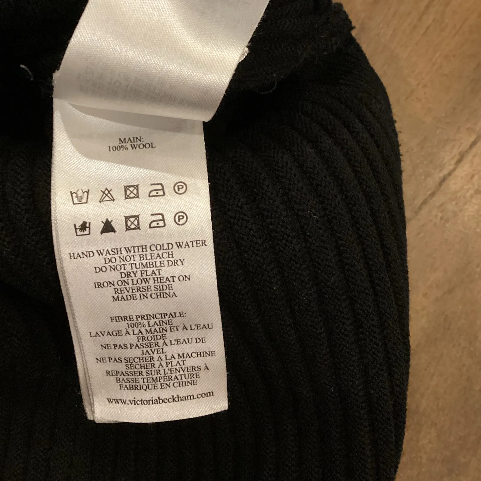 Victoria Victoria Beckham Cutout Ottoman long sleeve black wool Midi Dress XS - Image 10