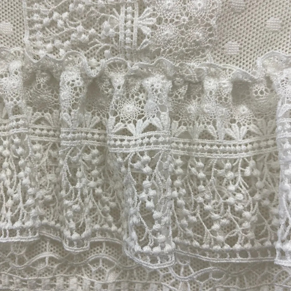 Topshop Women’s white lace long sleeve bodysuit size 4 - Image 5