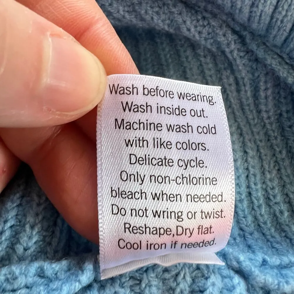 Sonoma Womens Knit Sweater Pullover Quarter Zip High Collar Relaxed Fit Blue 0X - Image 9