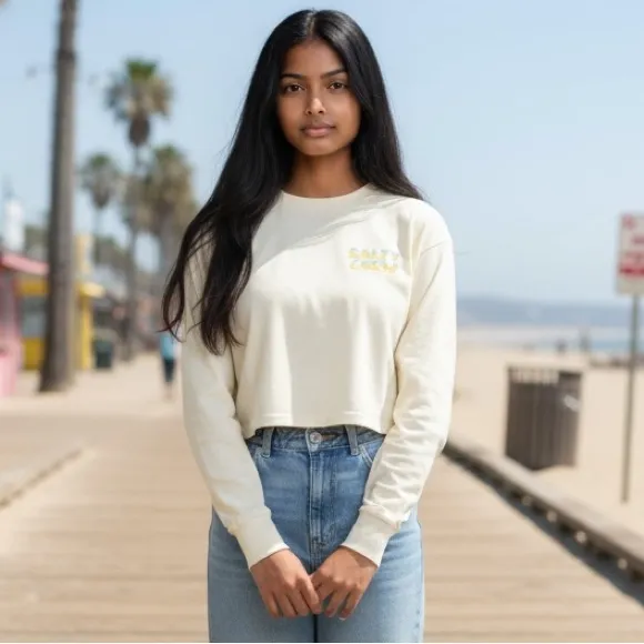 Salty Crew Cream and Blue Graphic Tee - Image 2