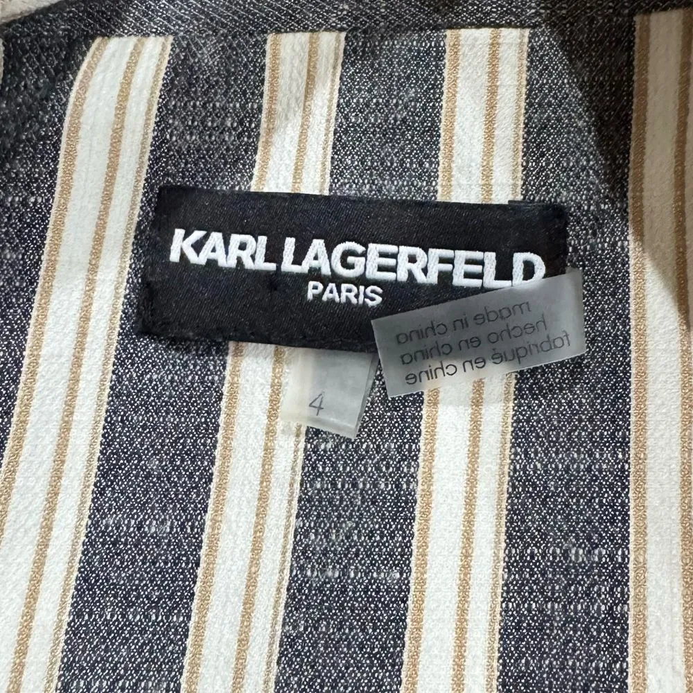 Karl Lagerfield Paris Striped Long Blazer Jacket Women’s 4 - Image 2