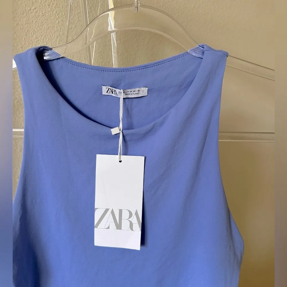 ZARA Blue Bodysuit One Piece with High Neckline - Image 3