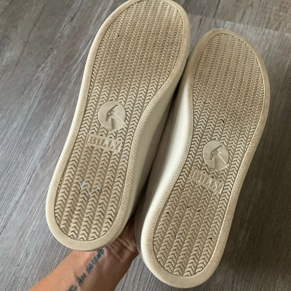 Billy Footwear Sneaker Shoes Zipper Canvas Tan Gray Beige Made Size 8.5 White - Image 6