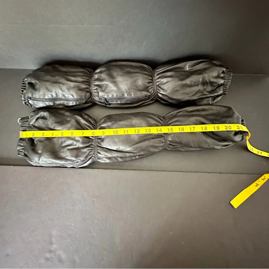 Marine Serre Black Multipocket Padded Leather Sleeves Set of 2 - Image 7