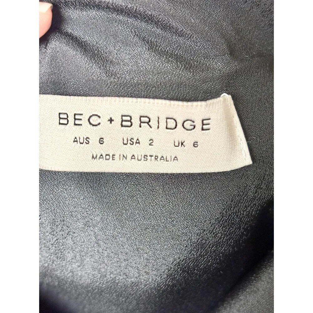 Bec & Bridge Far Out Asymmetric One Shoulder Mini Dress Red Palm Women's US 2 - Image 4