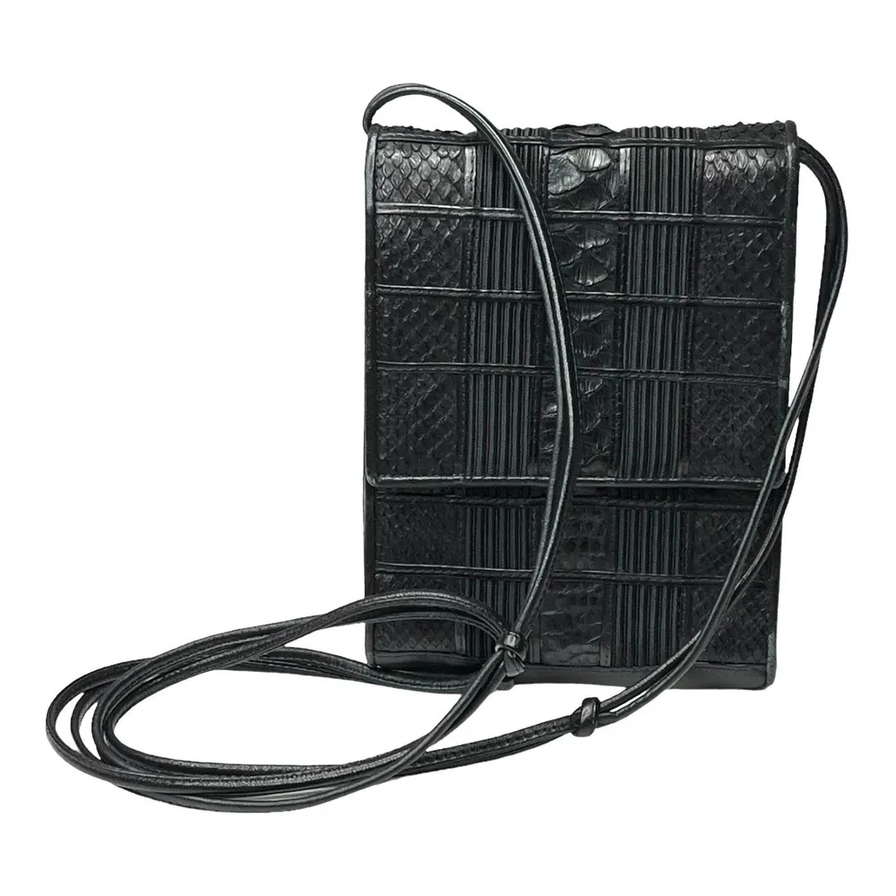 VTG Black Leather Patchwork Sharif CROSSBODY HANDBAG + COIN PURSE Made USA NWOT - Image 11