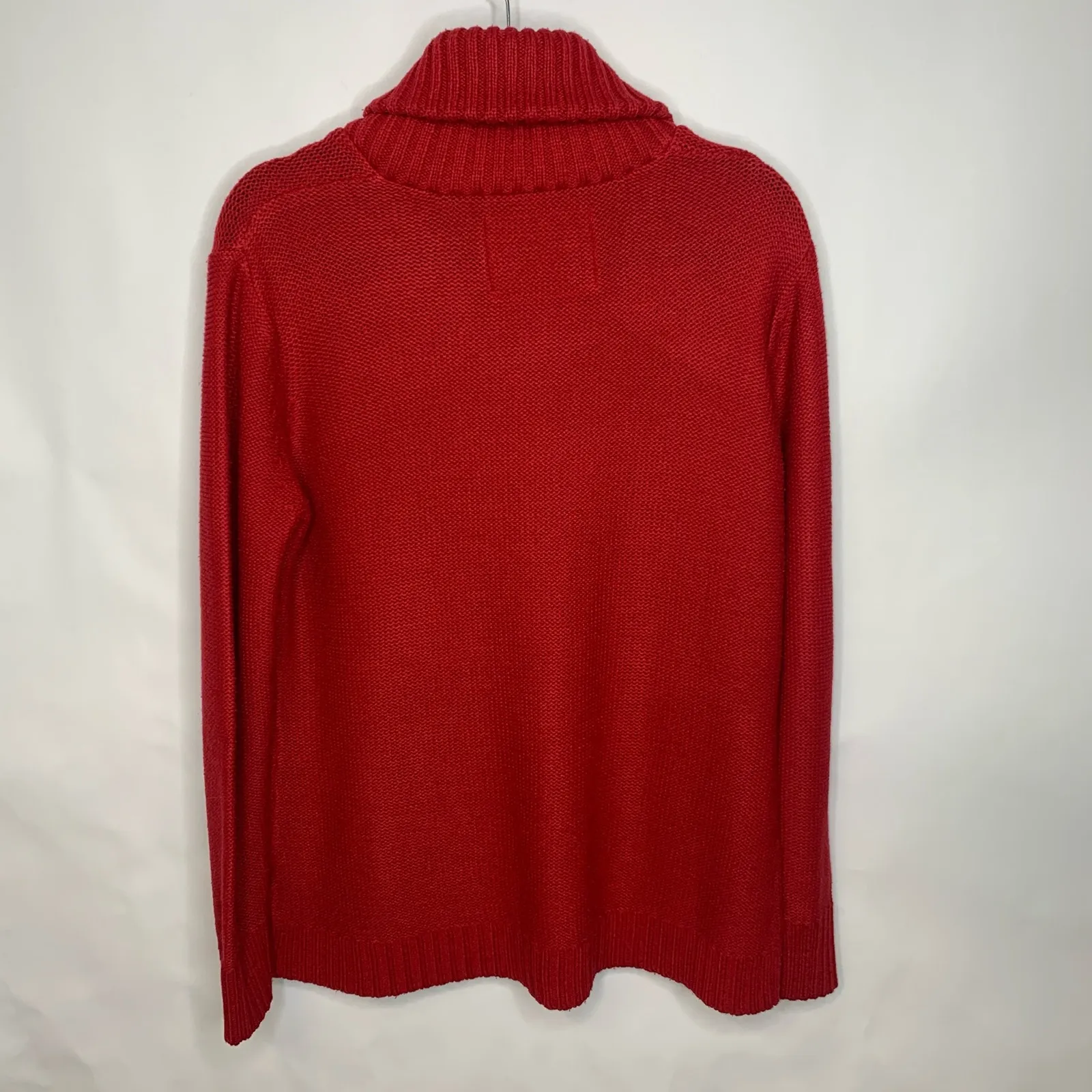 Natural Reflections Red Henley Shawl Collar Sweater Sz XL - Image 6