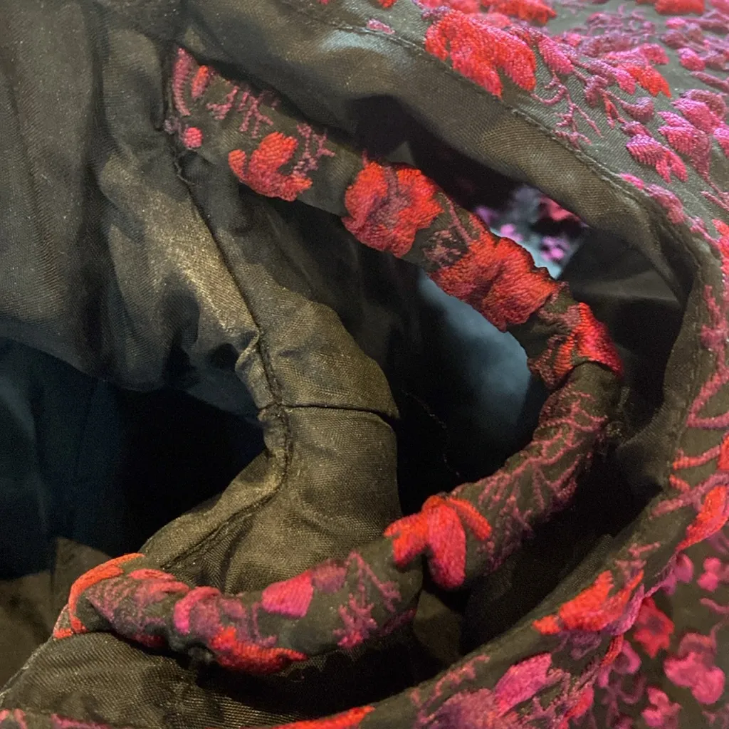 Jill Stuart Floral Off The Shoulder Dress Black Rasperberry Mauve 1055175 Size 0 - Image 13