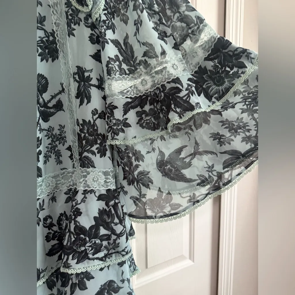 NWT Anthropologie BHLDN Camila Long-Sleeve Chiffon Mini Dress - Image 12