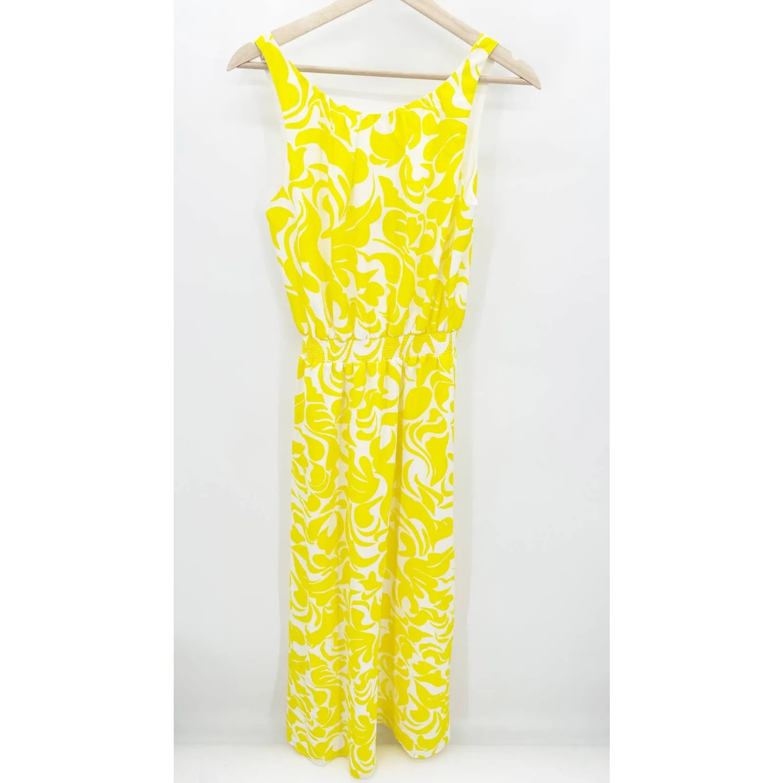 Ann Taylor Womens Yellow Floral Maxi Dress Size 2 Boho Vaca Summer Cruise - Image 11