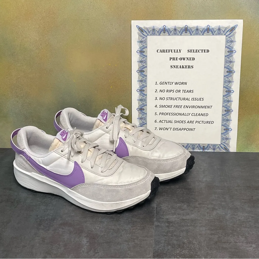 Nike Waffle Debut Women's Sail White/Lilac Retro Style Sneakers Sz 10 - Image 2