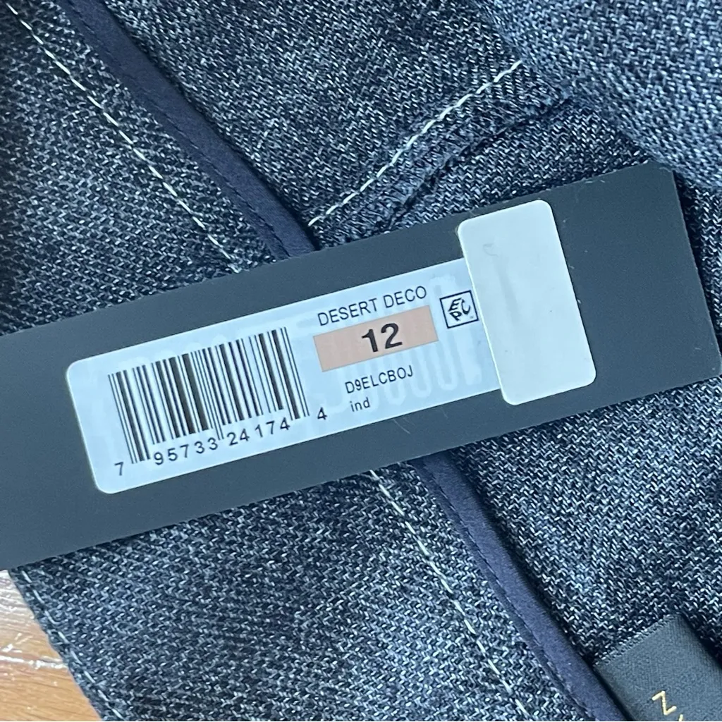 Donna Karan New York Linen Blend cropped pants with belt Blue Jean wide leg 12 - Image 9