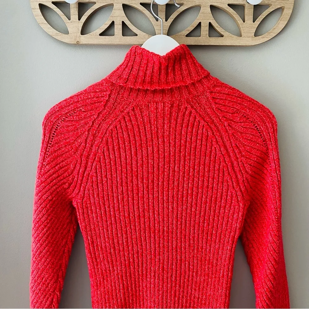 Sundance Ribbed Turtleneck Sweater Red Sz Small - Image 3